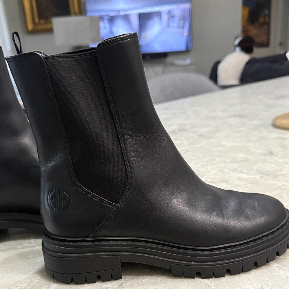 Elegant Black Leather Ankle Booties